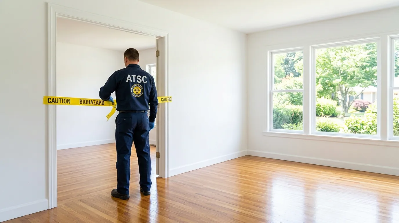 Certified biohazard cleanup crew performing Decomposition Cleanup in Cottage Grove